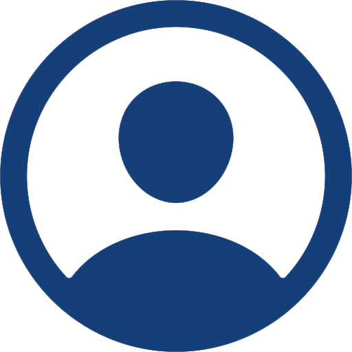 Person icon inside a circle in the color blue